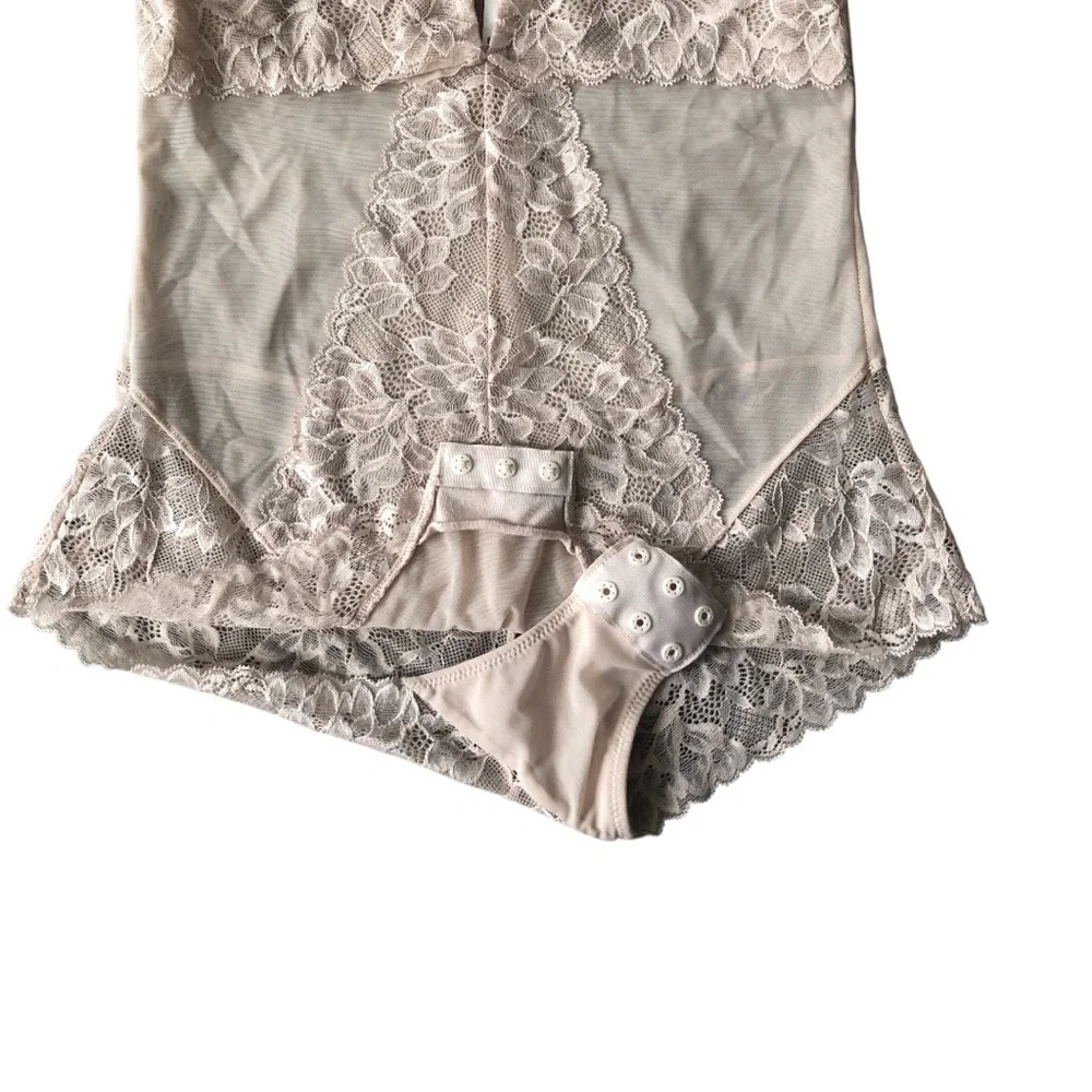 Maidenform Cream Shapewear Bodysuit with Lace Detailing - Picture 7 of 9
